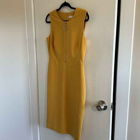 ✨ Calvin Klein Mustard Yellow Dress ✨ - Picture 3 of 4